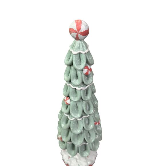 Cupcakes & Cashmere Pastel GREEN Peppermint Candy CHRISTMAS TREE 15.5" Decor - Picture 2 of 5